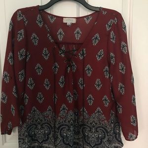 Paisley red blouse